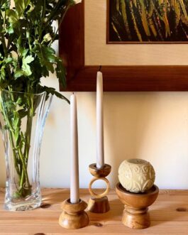 DEENA – Wooden Candlestick Holders