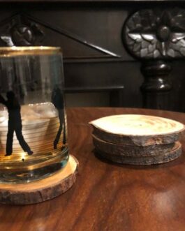 Log Cut Coasters Set (4 Pieces)